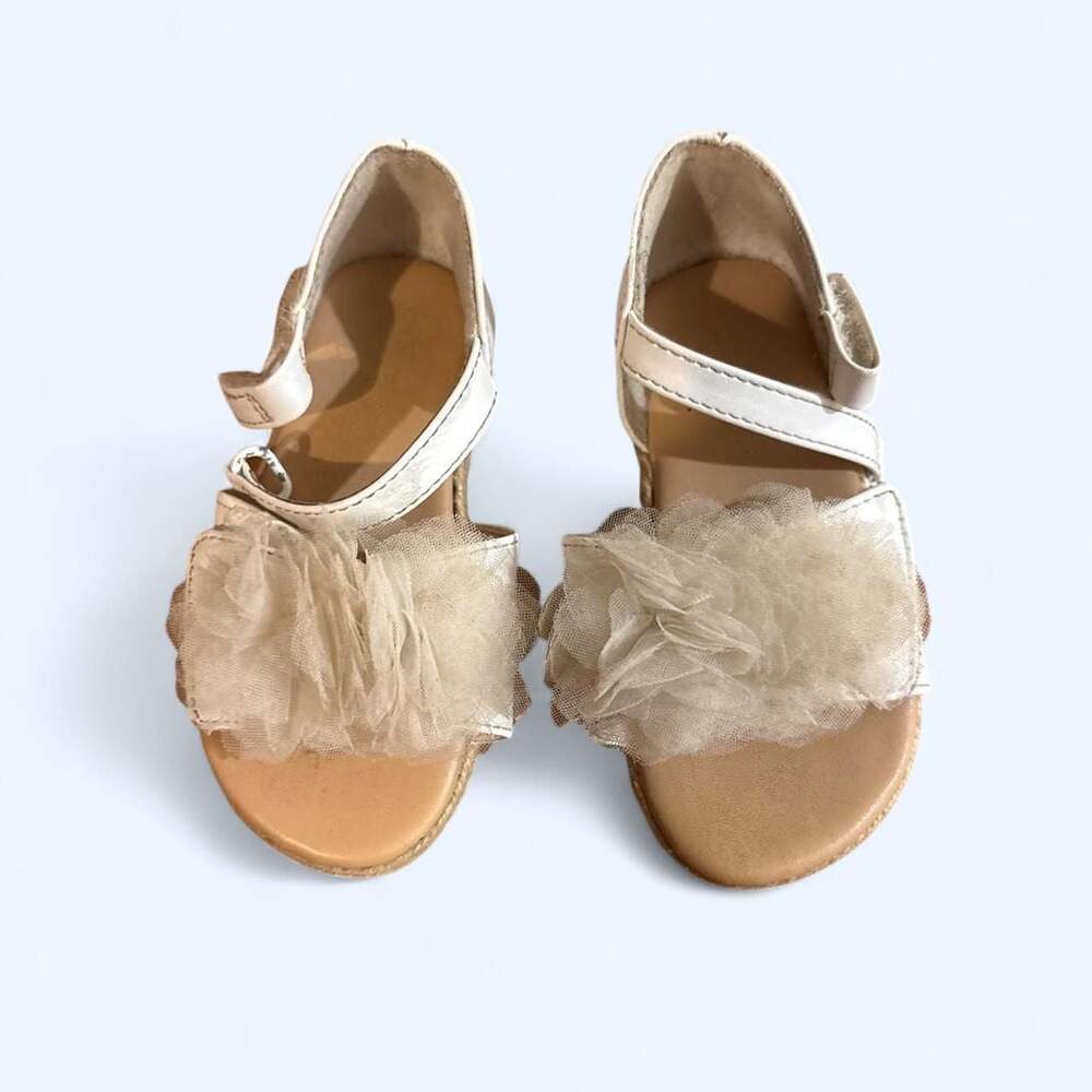 Wonder Nation Toddler Girls White Tulle Ruffle Sandals